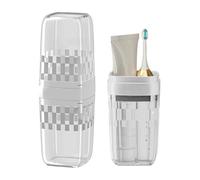 EOREA Recipiente portátil de viaje para cepillo de dientes y pasta de dientes, ideal para viajes, viajes de negocios, camping (transparente)