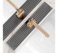 eormoe Diatomite Stone Sink Candy - Bandeja de piedra de secado instantáneo alrededor del grifo, evita la acumulación de humedad - Protector contra salpicaduras de grifo para encimera de baño (gris