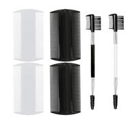 EORPAVU Peines para perros, Paquete de 2 peines para ojos de perro de doble punta y paquete de 4 peines antipulgas para perros y gatos (negro, blanco)