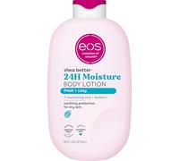 eos Loción corporal Shea Better Fresh & Cozy, 24 horas cuidado de la piel hidratante, ligera y no verde, hecha con karité natural, vegano, 16 oz