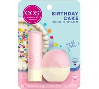 eos Natural Shea Lip Balm- Birthday Cake, All-Day Moisture Lip Care Products, 0.39 oz, 2-Pack