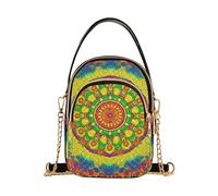 EOSDT Bolso bandolera con diseño de mandala y un hombro para mujer, diseño de mandala y cadena artística