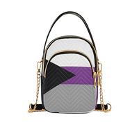 EOSDT Demissexual Orgullo Bandera Sexual Identidad Sexual Bolso de hombro único Acolchado Teléfono Bolso Pequeño Bolso de cadena Bolso cruzado con cremallera