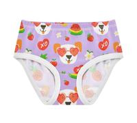 EOSDT Ropa interior personalizada para niños pequeños, ropa interior floral 2T, bragas de algodón para niñas pequeñas, lindas caras de perro, frutas, Cute Dog Faces Fruit, 4 años