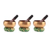 Eoslcusmvl 3X Cuenco Tibetano de Cobre Hecho una Mano de Nepal Canto de Meditación de Yoga y Cuenco de Música Budista