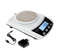 Eosphorus Balanza de Precisión 600g x 0,01g, Báscula Digital para Laboratorio Científico y Joyería, Función de Conteo, Unidades g/oz/ct, Pantalla LCD, Incluye Adaptador y Cable USB