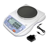 Eosphorus Báscula electrónica de laboratorio 600 g/0,01 g de laboratorio de ciencias báscula de cocina de alimentos equilibrio preciso para pesar gramos, onzas, quilates, cargador USB y adaptador