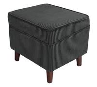 EOSVALO - Puff de almacenamiento con tapa ajustable de pana, escalera suave, reposapiés y asiento para salón, dormitorio, dormitorio, dormitorio, color gris oscuro