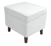 EOSVALO - Puff de almacenamiento con tapa ajustable de pana, escalera suave, reposapiés y asiento para salón, dormitorio, dormitorio, dormitorio, color blanco