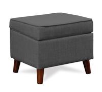 EOSVALO Taburete otomano con Espacio de Almacenamiento, otomano con Cubierta Ajustable y Patas de Madera robustas, para salón, Dormitorio, sofá (Gris)