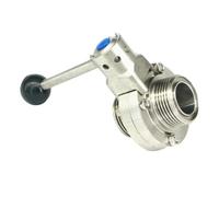 EOTVHTMT Válvula de Mariposa de conexión de unión de Rosca de Acero Inoxidable 304 de 1-1/4 "32 mm