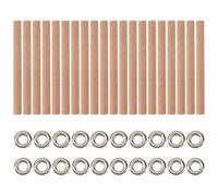 Eouayoree 20 Mechas de Madera en Espiral para Velas, 4 X 0,32 Pulgadas/100 X 8 mm, Tubo de Mecha de Madera con Soportes para Hacer Velas, Madera Redonda Natural