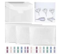 Eouayoree 20 Paneles de Almacenamiento Sellos Transparentes, Bolsas de Almacenamiento Troqueladas Resellables, Juego de Almacenamiento de Sellos Transparentes para Troquelado y DecoracióN