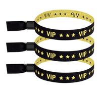 Eouayoree Paquete de 100 Pulseras de Tela VIP para Eventos, Pulseras de Tela de Color SóLido, Pulseras de Colores para Actividades, Fiestas (Negro)