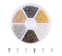 EOUIAV 600 Piezas Pequeño Ojal Tornillo Inoxidable Cáncamos Mini Ganchos de Tornillo Ojal Tornillos con Madera Rosca Gancho Acero Tornillo para Joyería DIY Artesanía Madera Muebles
