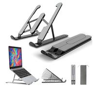 EOUSTRA Soporte Portátil, Soporte Ajustable 8 Ángulos, Elevador Ventilado Portátil, Laptop Stand con Plástico ABS, Silicona Antideslizante para Portátiles, Portátiles, Tablets (10-15,6 Pulgadas)