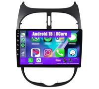 Eouyt Android Radio Coche para Peugeot 206 2004-2008 con Carplay Android Auto, Radio Táctil de 9 Pulgadas con WiFi Bluetooth(8Core(6+128GB))