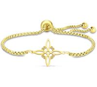 Eouyt Brazalete Nudo de Bruja Tetragrammaton Pentagrama Colgante Nudo Celta Ajustable Protección Joyería Pagana Brujería para Mujer Hombre, Oro 2