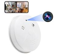 eovas Cámara de seguridad con detector de humo - Cámara interior WiFi 1080p - Cámara oculta con visión nocturna y detección de movimiento - Cámara espía en tiempo real para seguridad en el hogar
