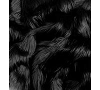 EOVEA Tela de pelo sintético largo tipo peluche, suave y esponjosa, ancho 150 cm y longitud 0,45 m, se vende por metros, para costura, manualidades, disfraces, tapicería y decoración del hogar, negro