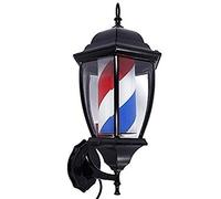 EOVL Poste De Barbero Luminoso De Exteriores Poste De Peluqueria Barber Pole Led Giratorio Para Peluquería Salón Tienda Firmar Pared- Montado Lámpara - Rojo Azul Y Blanco Pequeño 49
