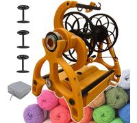 Eoweiot Hiladora eléctrica de Hilo con Rueda para Pelo de Mascotas de 120 g, 800 RPM, Mini máquina con Control de Pedal, para Aficionados al Tejido de Lana y algodón. (Gold)