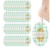 Eowppue 50 unidades de apósitos para ampollas, apósitos ovalados de gel hidrocoloide, apósitos para ampollas en el talón, apósitos invisibles de gel hidrocoloide