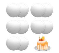 Eowppue Cake Board 10 Piezas Cake Board Round Cake Base Redonda Reutilizable para el Transporte de Pasteles y Tartas（Ø 20 cm/8 inch & Plata）