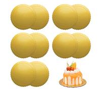Eowppue Cake Board 10 Piezas Cake Board Round Cake Base Redonda Reutilizable para el Transporte de Pasteles y Tartas（Ø 20 cm/8 inch & Oro）