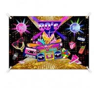 Eowppue Decoración Disco Mamma MIA 80s Banner Fiestas de luz Negra y Vida de Baile - Cuelga y Baila Toda la Noche