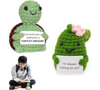 Eowppue Mini Peluche Tortuga Positiva - Regalo Creativo de Suerte, Peluche Divertido y Agradable - Amuleto de Buena Fortuna, Regalo de Huevo de Patata, Abrazo Feliz, 20 cm