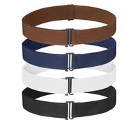 Eowppue Pack de 4 Cinturones Elásticos Ajustables,Cinturones Versátiles de Colores Variados para un Cómodo Ajuste y Estilo Sofisticado