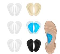 Eowppue Plantillas ortopédicas pie cavo 6 Pares Gel ortopédico Soporte Arco Plantar para Fascitis Plantar Corrector de pisada Adultos Unisex Negro Beige Azul