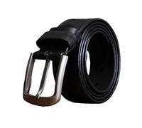 Eoyajsze Cinturón de piel auténtica para hombre de 105-125cm, Negro, 125 cm