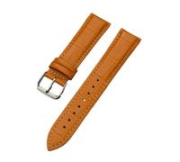 Eoyajsze Correa de reloj de cuero con hebilla de pasador, Naranja, 12mm