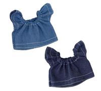 EOYVAIL Conjuntos de ropa y accesorios para muñecas,Ropa para muñeca bebé de 10 a 17 cm, falda vaquera, ropa de muñeca de peluche, accesorios, 2 piezas, regalos para niños DIY