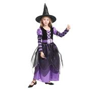 EOZY Disfraz Halloween Niña Disfraz de Bruja con Sombrero y Cinturón para Niñas Chicas para Halloween Carnaval,Cosplay