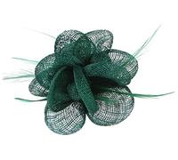 EOZY Sombrero de gasa de red británico retro Sombrero clásico para el cabelloTocado de Pelo con Flor para Mujer Boda Fiesta Elegante Verde A Talla Unica