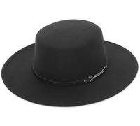 EOZY Sombrero Fedora Clásico de Fieltro con ala Ancha y Plana para Mujer y Hombre