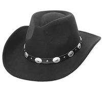 EOZY Sombrero Fedora de Cowboy Clásico de ala Ancha para Hombre,Sombreros Fedora Panamá Sombrero de Jazz para Playa y Uso Diario (Negro-2)