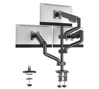 EP Gear Soporte Triple para Monitores - Soporte Ajustable con Resorte de Gas para 3 monitores de hasta 27" (máx. 9 kg), Compatible con VESA 75x75 y 100x100 mm,Abrazadera en C y Arandela