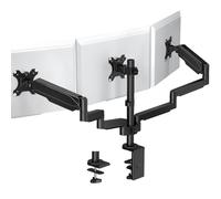 EP Gear Soporte Triple para Monitores - Soporte Ajustable con Resorte de Gas para 3 monitores de hasta 27" (máx. 8 kg), Compatible con VESA 75x75 y 100x100 mm,Abrazadera en C y Arandela