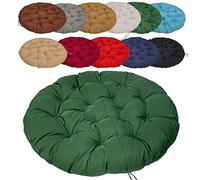 Epais Coussin Fauteuil - Doux Confortable avec Sangles de Positnement pour Jardin Patio Hamaca - Vert Foncé Idéal pour Détente et Dét extérieure.