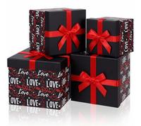 Epakh 4 cajas de regalo de Navidad con tapas, cajas de regalo anidadas, varios tamaños para el día de San Valentín, regalos de Navidad, flores, cumpleaños, dama de honor, boda, fiesta de Navidad