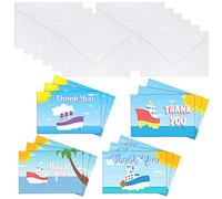 Epakh Paquete de 12 tarjetas de agradecimiento para personal de crucero con sobres, accesorios de crucero, tarjetas de notas náuticas, regalo de agradecimiento para el personal, barco, tarjeta de