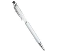 EPANO 10 bolígrafos de cristal con logotipo personalizado, grabado personalizado, nombre, pantalla táctil, regalos escolares, bolígrafo de metal para publicidad (plateado)