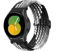 EPANO Correa de nailon para Samsung Galaxy Watch 7, 6, 5, 4, 40mm, 44mm, 6Classic, 43/47mm, 20mm, 22mm, banda trenzada Solo Loop para Huawei Watch 3 4Pro(White black,20mm)