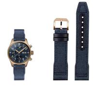 EPANO Correa de reloj de cuero de nailon de 20 mm, 21 mm, 22 mm, apta para IWC Le Petit Prince Big Pilot TOP GUN IW3777, correa de reloj de lona deportiva negra (color: pin rosa azul, tamaño: 22 mm)