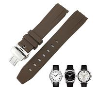 EPANO Correa de reloj de goma curvada de 19 mm y 20 mm para Tissot 1853 Lelocle PRC200 Rolex Submariner Hamilton Omega correa de reloj impermeable (color: marrón, tamaño: 20 mm)