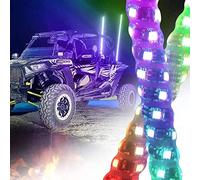 EPANO LXW 12v led Whip Lights 2PCS 4FT LED Látigo Luces Control Remoto 360 ° Espiral RGB Advertencia Iluminado LED Látigos Antena Off-Road Camión Arena Buggy